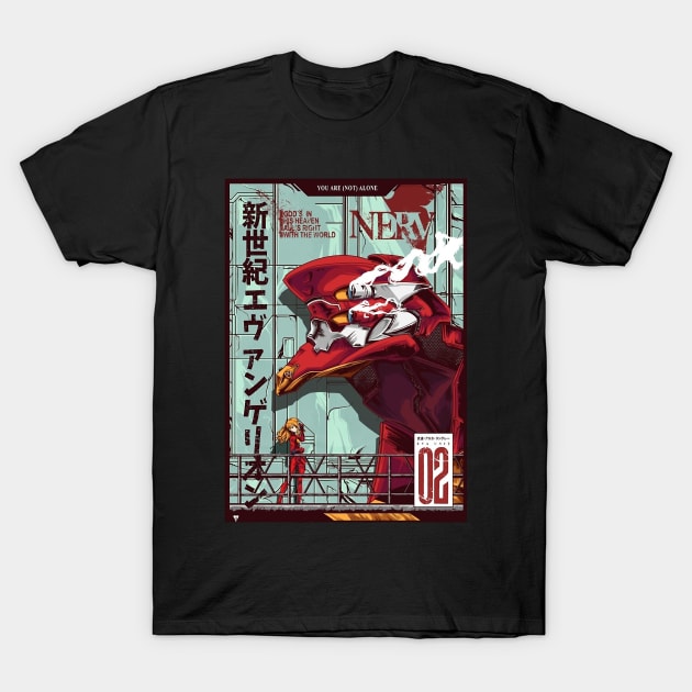 Evangelion Unit 2 Artwork T-Shirt by RazonLife